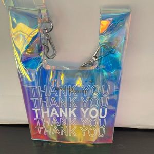 Gelareh Mizrahi Itzy Bitsy Micro Mini Thank You Holographic Iridescent Bag